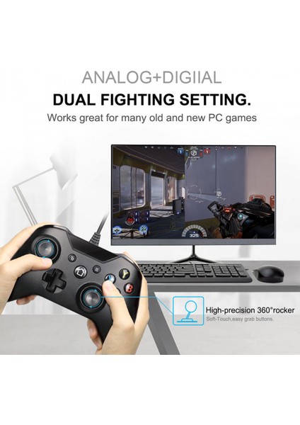 Xbox One Için Kablolu Denetleyici, USB Denetleyici, Xbox One, Xbox One S, Xbox One X, Xbox One Controller Kablolu Oyun Kolu Mavi (Yurt Dışından)