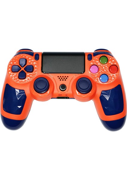Ps4 Oyun Kumandası, Ps-4/slim/pro/pc/android ile Uyumlu Bluetooth Kablosuz Gamepad, Hoparlör ve Dokunmatik Panelli Yüksek Hassasiyetli Oyun Joystick, USB Kablosu - Turuncu (Yurt Dışından)