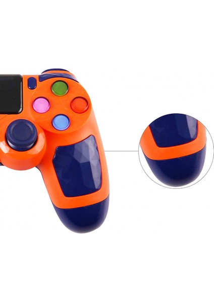 Ps4 Oyun Kumandası, Ps-4/slim/pro/pc/android ile Uyumlu Bluetooth Kablosuz Gamepad, Hoparlör ve Dokunmatik Panelli Yüksek Hassasiyetli Oyun Joystick, USB Kablosu - Turuncu (Yurt Dışından)