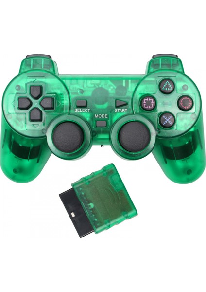 Kablosuz Denetleyici Çift Şok Titreşim Doğru Kontrol Kablosuz Sony Ps2 Playstation 2.4g Gamepad Joystick Uzaktan Kumanda Saydam Yeşil (Yurt Dışından)
