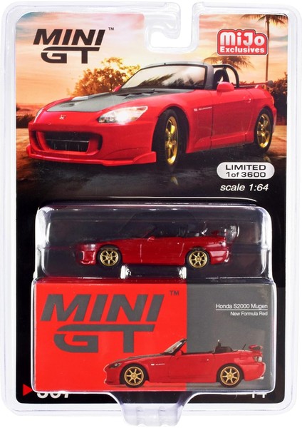 S2000 (Ap2) Mugen Convertible Yeni Formül Kırmızı W/carbon Hood Ltd Ed To 3600 Adet Dünya Çapında 1/64 Pres Döküm Model Araba, Gerçek Ölçekli Minyatürler MGT00367 (Yurt Dışından)