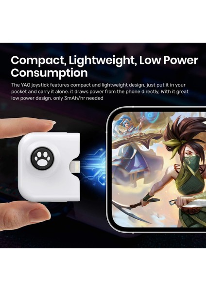 iPhone Için Yao L1 Pro Mobil Oyun Kumandası Joystick (Ios 13.4 Veya Üzeri, Ios Mobil Oyunlar Için), Pubgg Mobile ile Uyumlu Oyun Gamepad'i, Call Of Duty Mobile(Codm), Wild Rift, Ge (Yurt Dışından)