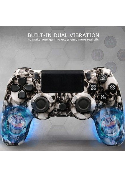 P4/pro/slim/pc Için Kablosuz Oyun Denetleyicisi 800MAH Şarj Edilebilir Pilli Oyun Denetleyicisi, Çift Titreşimli/oyun Joystick'i/kulaklık Jakı/altı Eksenli Sensör P4 Denetleyicisi (Yurt Dışından) fiyatları