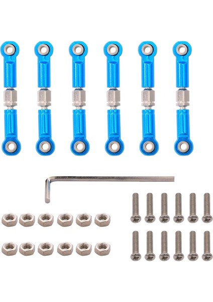 Adet Ayarlanabilir Ön Arka Alüminyum Alaşımlı Servo Bağlantı Direksiyon Bağlantı Seti Wltoys ile Uyumlu 1/18 A959 A969 A979 K929 Rc Hobi Model Araba Yükseltilmiş Hop-Up Parçaları ( (Yurt Dışından)