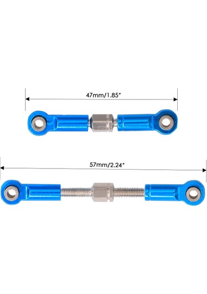 Adet Ayarlanabilir Ön Arka Alüminyum Alaşımlı Servo Bağlantı Direksiyon Bağlantı Seti Wltoys ile Uyumlu 1/18 A959 A969 A979 K929 Rc Hobi Model Araba Yükseltilmiş Hop-Up Parçaları ( (Yurt Dışından)