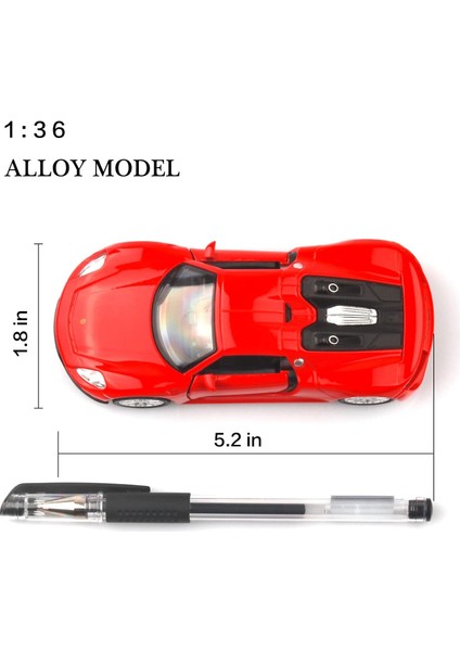 1/36 Ölçekli Porsche 918 Spyde Pres Döküm Model Arabalar, Geri Çekme Araçları Porsche Oyuncak Arabalar, Erkekler Kızlar Için Arabalar Hediyeler (Kırmızı) (Yurt Dışından)