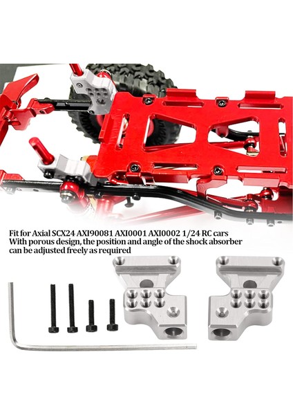 Adet Alüminyum Alaşımlı Arka Süspansiyon Braketi Arka Şok Kulesi Eksenel SCX24 1/24 Rc Araba (Gümüş) Sportinggoods Araba Modeli Aksesuarları (Yurt Dışından) modelleri