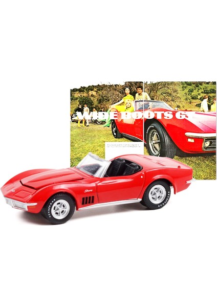 1969 Chevy Corvette Cabrio Kırmızı Geniş Çizmeler Gt Goodyear Vintage Reklam Arabaları 1/64 Pres Döküm Model Araba By 30248 (Yurt Dışından) modelleri
