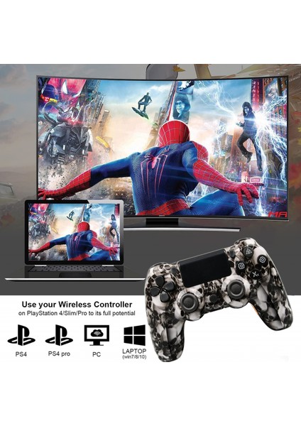 P4/pro/slim/pc Için Kablosuz Oyun Denetleyicisi 800MAH Şarj Edilebilir Pil Çift Titreşimli Oyun Denetleyicisi/oyun Joystick/kulaklık Jakı/altı Eksenli Sensör P4 Denetleyici Kablosu (Yurt Dışından) fırsatları