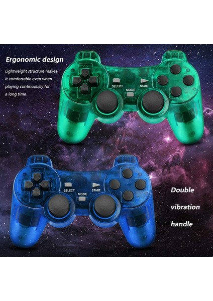 Kablosuz Denetleyici Çift Şok Titreşim Doğru Kontrol Kablosuz Sony Ps2 Playstation 2.4g Gamepad Joystick Uzaktan Kumanda Mor (Yurt Dışından)