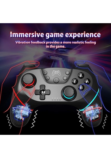 Anahtar Gamepad Uzaktan Kumanda Kolu Için Kablosuz Kumanda Anahtar Desteği Amibo, Uyandırma, Ekran Görüntüsü ve Titreşimle Uyumlu - Siyah (Yurt Dışından)