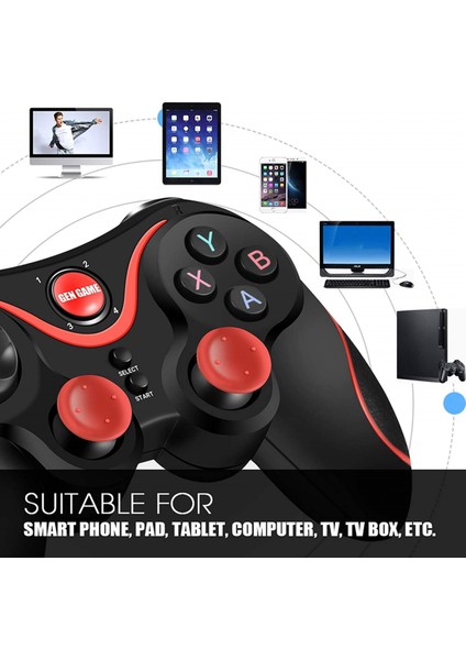 S3‑ Kablosuz Oyun Denetleyicisi Gamepad Joystick For Ios/android Cep Telefonu Tablet Tv Kutusu Siyah (Yurt Dışından)