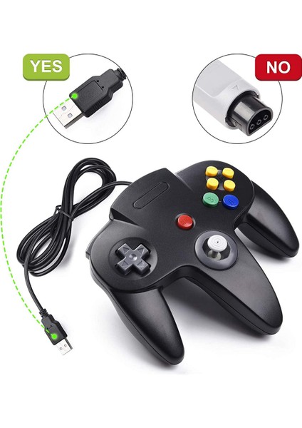 N64 Oyunları Için Retro USB Denetleyicisi, N64 Klasik USB Denetleyicisi Gamepad Joystick, N64 Sistemi Için Oyun Denetleyicisi Raspberry Pi/windows/mac/linux-Yeşil (Yurt Dışından)
