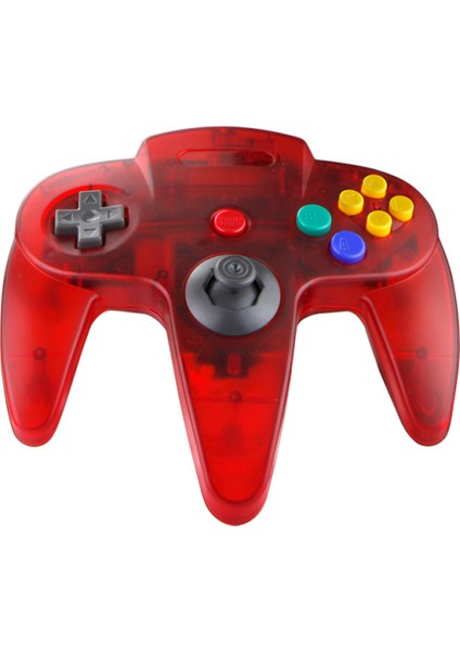 N64 Oyun Için Klasik USB Denetleyici, Windows Pc Mac Linux Raspberry Pi 3 Için USB Retro N64 Gamepad Joystick Joypad (Şeffaf Kırmızı) (Yurt Dışından)