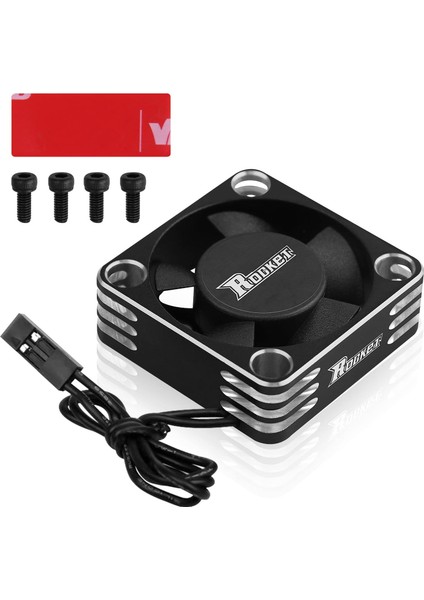 Motor Soğutma Fanı 30MM Rc Motor Soğutucu 28000 Rpm Esc Soğutma Fanı Rc Araba Için 1/8 1/10 1/12 Ölçekli 540 550 Fırçasız Motor (Siyah + Gümüş) (Yurt Dışından)