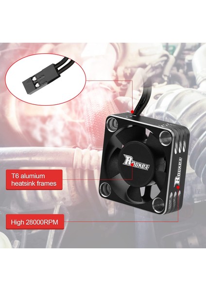 Motor Soğutma Fanı 30MM Rc Motor Soğutucu 28000 Rpm Esc Soğutma Fanı Rc Araba Için 1/8 1/10 1/12 Ölçekli 540 550 Fırçasız Motor (Siyah + Gümüş) (Yurt Dışından) modelleri