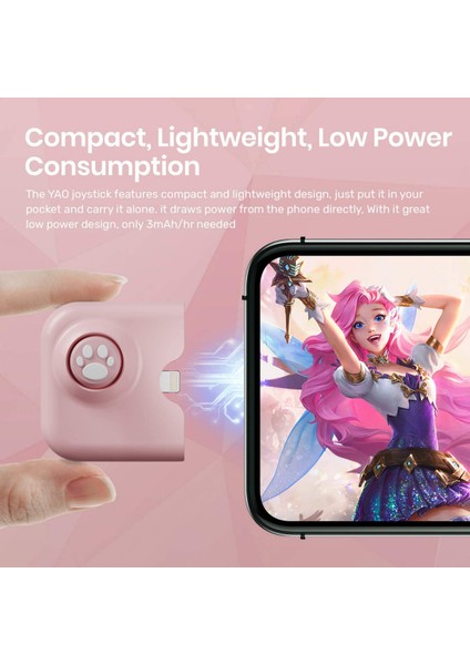 iPhone Için Yao L1 Pro Mobil Oyun Kumandası Joystick (Ios 13.4 Veya Üzeri, Ios Mobil Oyunlar Için), Pubgg Mobile ile Uyumlu Oyun Gamepad'i, Call Of Duty Mobile(Codm), Wild Rift, Ge (Yurt Dışından)
