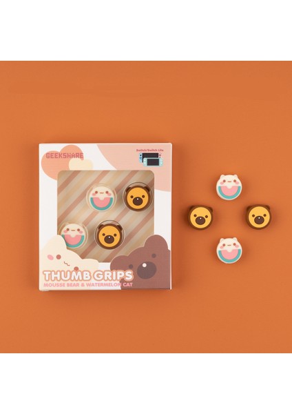 Dotpet Switch Rocker Cover Watermelon Cat Mousse Bear Joycon Button Cap Ns Rocker Cap Silicone Protective Cover (Yurt Dışından)