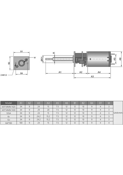 Dc 6 V 100 Rpm N20 Hız Azaltma Dişli Motor M4X100MM Kurşun Vida Dişli Mil Dıy Elektrikli Oyuncaklar Için Küçük Arabalar Robotlar Modeli 1 Adet (Yurt Dışından)