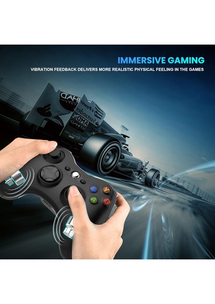 Xbox 360 Için Kablosuz Kumanda, 2.4ghz Gamepad Joystick Kablosuz Kumanda Xbox 360 ve Pc Windows 7,8,10,11 ile Uyumlu Alıcı ile (Siyah) (Yurt Dışından)