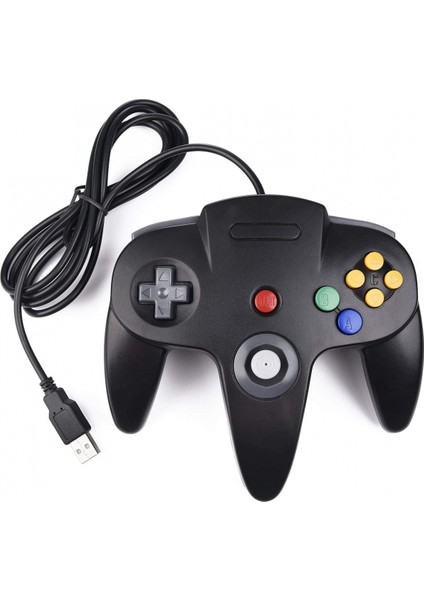 N64 Oyunları Için Retro USB Denetleyicisi, N64 Klasik USB Denetleyicisi Gamepad Joystick, N64 Sistemi Için Oyun Denetleyicisi Raspberry Pi/windows/mac/linux-Siyah (Yurt Dışından)