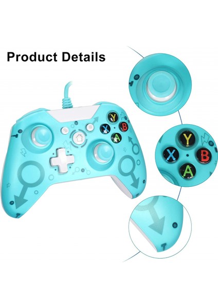 Xbox One Için Kablolu Denetleyici, USB Denetleyici, Xbox One, Xbox One S, Xbox One X, Xbox One Controller Kablolu Oyun Kolu Yeşil (Yurt Dışından)