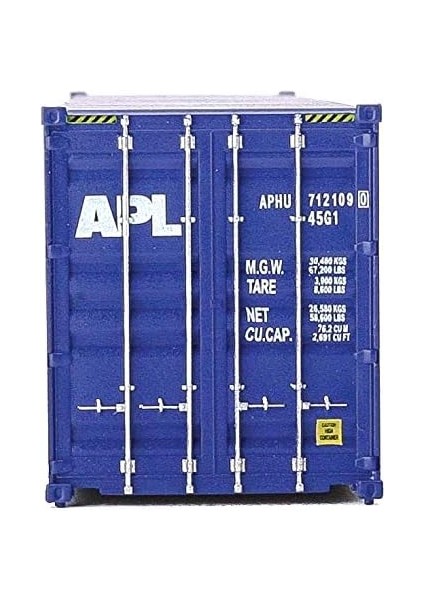 Scenemaster Ho Ölçekli Amerikan Başkan Hatları Apl Modeli (Mavi, Beyaz) 40' Hi Cube Oluklu Yan KONTEYNER,949-8259 (Yurt Dışından)