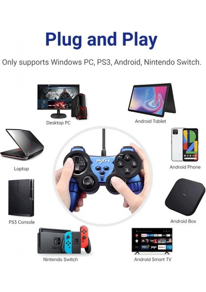 Wired Gaming Controller, Pc Gamepad With Dual-Vibration And Turbo For Windows, Ps3, Android And Switch, 6.5ft USB Cable (Red) (Yurt Dışından)