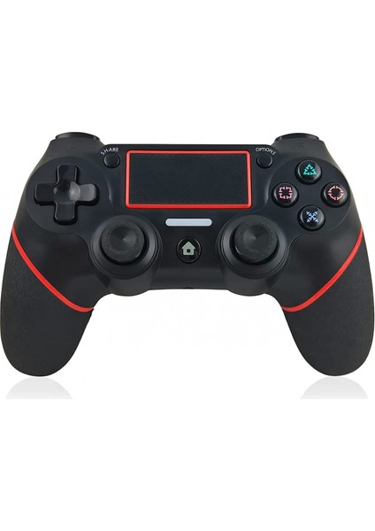 Dokunmatik Yüzey Titreşimli Kablosuz Bt Oyun Gamepad 6 Eksenli Kolu Işlevi Ergonomik Oyun Kolu Ps4 Host ile Uyumlu Siyah&kırmızı (Yurt Dışından)