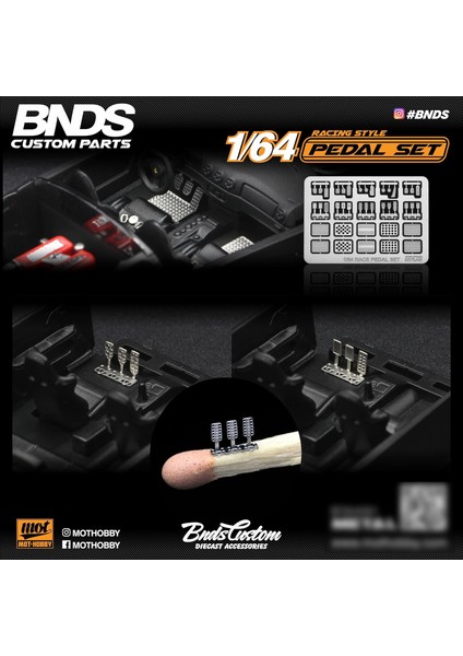 Bnds Yeni 1/64 Ölçekli Detay Up Setleri Egzoz Borusu Susturucu Yarış Tarzı Pedal Seti, Fren Diski Çekme Kancaları Yarış Model Araba Araç Için Ön Cam Silecekleri (Pedal Seti) (Yurt Dışından)