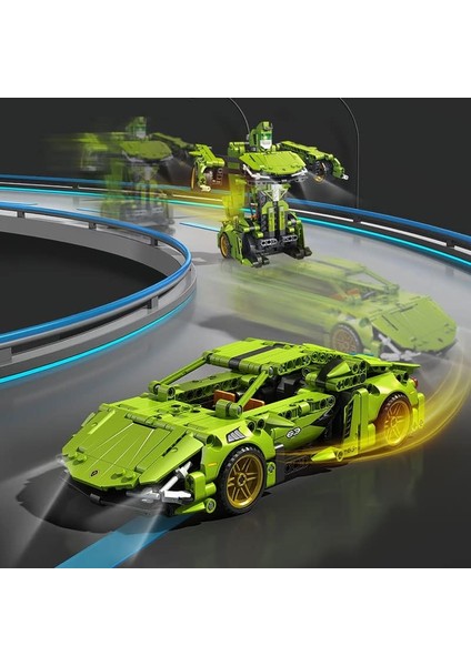 Yarış Arabaları Yapı Taşları Seti, 2'si 1 Arada Yapı Tuğlaları Robot Yapı Oyuncakları, 721 Pcs Spor Araba Modeli Çocuk Yaşı 6+ ve Yetişkin Için Hediyeler (Yurt Dışından)