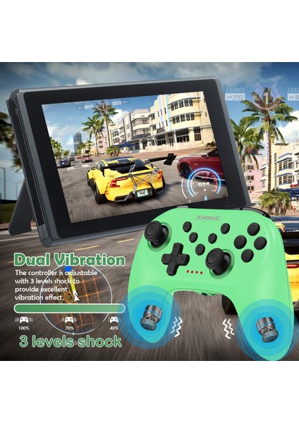Nintendo Switch Için Kablosuz Kontrolör, Uyandırma Fonksiyonlu Anahtar Uzaktan Kumandası, Kablosuz Gamepad Joystick Turbo Titreşim Fonksiyonlu ve Hareket Sensörlü Nintendo Switch I (Yurt Dışından)