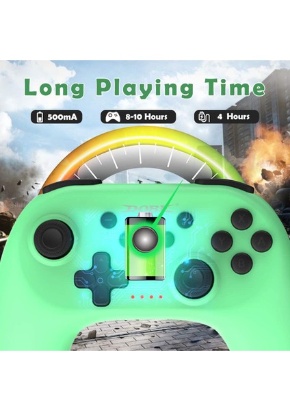 Nintendo Switch Için Kablosuz Kontrolör, Uyandırma Fonksiyonlu Anahtar Uzaktan Kumandası, Kablosuz Gamepad Joystick Turbo Titreşim Fonksiyonlu ve Hareket Sensörlü Nintendo Switch I (Yurt Dışından)