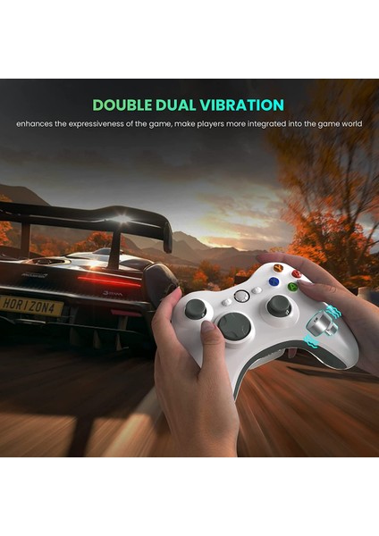 Xbox 360 Için Kablosuz Kumanda, 2,4 Ghz Gelişmiş Çift Titreşimli Oyun Kumandası ve Alıcı Uzaktan Gamepad Xbox 360 Slim Ps3 ve Pc Için Joypad Joystick Windows 7/8/10 (Siyah) (Yurt Dışından)