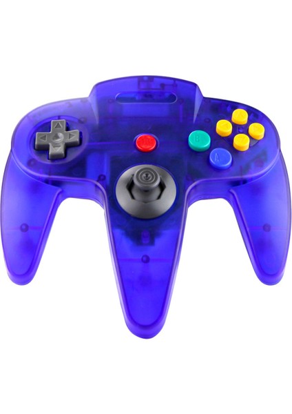 N64 Oyun Için Klasik USB Denetleyici, Windows Pc Mac Linux Raspberry Pi 3 Için USB Retro N64 Gamepad Joystick Joypad (Şeffaf Mavi) (Yurt Dışından)