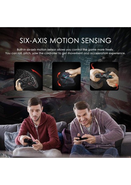 Anahtar Pro Gamepad Anahtar Konsolu ile Uyumlu 6 Eksen Saplı Kablosuz Bt Gamepad Oyun Joystick Denetleyicisi Sol Kırmızı (Yurt Dışından)