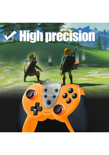 Switch, Switch Lite, Switch OLED ile Uyumlu Kablosuz Kumanda – Video Oyunları Için Premium Joypad – 3 Seviyeli Turbo Hız – Ayarlanabilir Titreşim Yoğunluğu (Sarı/siyah) (Yurt Dışından)