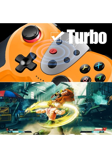 Switch, Switch Lite, Switch OLED ile Uyumlu Kablosuz Kumanda – Video Oyunları Için Premium Joypad – 3 Seviyeli Turbo Hız – Ayarlanabilir Titreşim Yoğunluğu (Sarı/siyah) (Yurt Dışından)