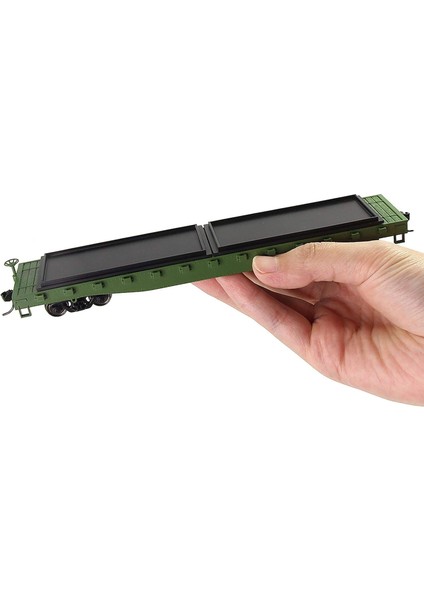 C8741 2 Adet Ho Ölçekli 1:87 52 'düz Araba Düz Yataklı Taşıyıcı 52FT Model Tren Konteyner Taşıma Yük Arabası (Ordu Yeşil) (Yurt Dışından) fırsatları