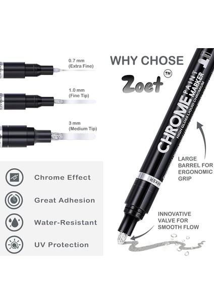 Her Yüzey Için 3pk Kalıcı Sıvı Ayna Krom Işaretleyici Tamir, Model Boyama, Markalama Veya Dıy Sanat Projeleri Için Krom Boya Kalemi (0.7|1|3mm Uçlar) (Yurt Dışından) fiyatları
