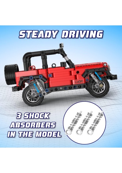 Çocuklar Için Off-Road Geri Çekilebilir Model Arabalar 9-12 - 389 Pcs 8-12 Yaşındaki Erkek Çocuklar ve Kızlar Için Stem Araba Yapım Seti - 8-12 Yaşındaki Erkek Çocuklar ve Kız Çocu (Yurt Dışından)