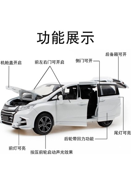 Araba Pres Döküm Model Araba Modeli Alaşım Araba Döküm Oyuncak Araba Model Araba Geri Çekin Çocuk Oyuncak Hediye Koleksiyon 1/32 Honda Için Odyssey (Renk: Beyaz) (Yurt Dışından) modelleri