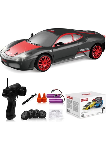 Uzaktan Kumandalı Araba Rc Drift Araba 2.4ghz 1:24 Ölçekli 4WD 15KM/H Yüksek Hızlı Model Araç LED Işıklı Sürüklenen Lastik Yarışı Spor Oyuncak Araba Yetişkinler Için Erkek Kız Çocu (Yurt Dışından)