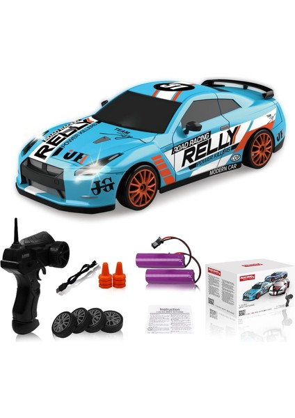 Uzaktan Kumandalı Araba Rc Drift Araba 2.4ghz 1:24 Ölçekli 4WD 15KM / H Yüksek Hızlı Model Araç LED Işıklar Sürüklenen Lastik Yarışı Spor Oyuncak Araba Yetişkin Erkek Kız Çocuk Içi (Yurt Dışından)