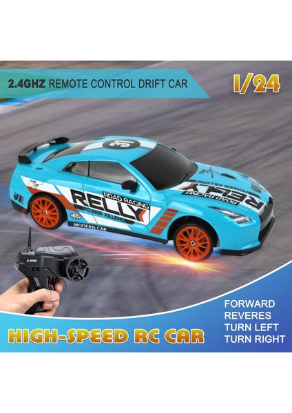 Uzaktan Kumandalı Araba Rc Drift Araba 2.4ghz 1:24 Ölçekli 4WD 15KM / H Yüksek Hızlı Model Araç LED Işıklar Sürüklenen Lastik Yarışı Spor Oyuncak Araba Yetişkin Erkek Kız Çocuk Içi (Yurt Dışından) fiyatları