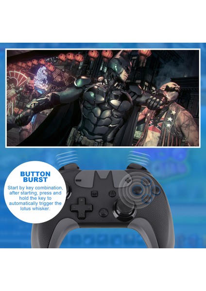 Kablosuz Switch Pro Denetleyici, Kablosuz Switch Gamepad, Switch/pc Için, Gyro Ekseni/çift Titreşimi, Ergonomik Tasarım Kaymaz, Joystick'li Uzaktan Gamepad (Siyah) (Yurt Dışından)