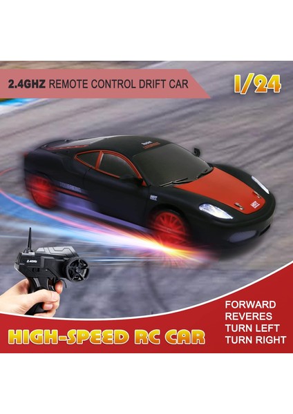 Uzaktan Kumandalı Araba Rc Drift Araba 2.4ghz 1:24 Ölçekli 4WD 15KM/H Yüksek Hızlı Model Araç LED Işıklı Sürüklenen Lastik Yarışı Spor Oyuncak Araba Yetişkinler Için Erkek Kız Çocu (Yurt Dışından) modelleri