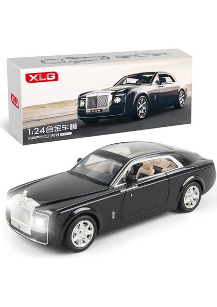Zarif Araba Modeli 1/24 Rolls-Royce Sweptail Model Araba, Çinko Alaşımlı Geri Çekin Oyuncak Araba Çocuklar Için Ses ve Işık ile Erkek Kız Hediye. (Siyah C) (Yurt Dışından)