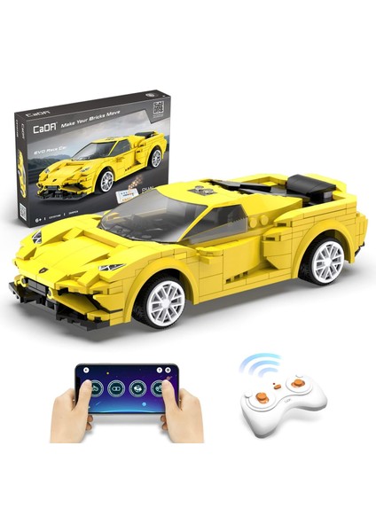 Rc Yarışı Yapı Oyuncak - Uygulama ve Uzaktan Kumanda 289 Adet Evo Spor Araba Yapı Tuğla Seti 6 7 8 9 10+ Yaşındaki Erkek Çocuk Için Doğum Günü Hediyeleri, Stem Model Araba Yapı Taş (Yurt Dışından)