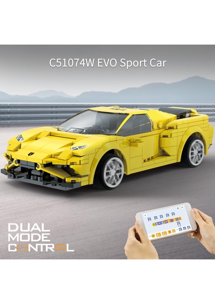 Rc Yarışı Yapı Oyuncak - Uygulama ve Uzaktan Kumanda 289 Adet Evo Spor Araba Yapı Tuğla Seti 6 7 8 9 10+ Yaşındaki Erkek Çocuk Için Doğum Günü Hediyeleri, Stem Model Araba Yapı Taş (Yurt Dışından)